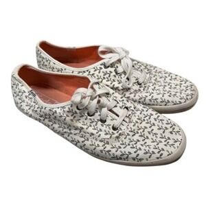 Keds Champion Floral Vine Print Canvas‎ Sneakers White Black WF52449M Womens 9.5